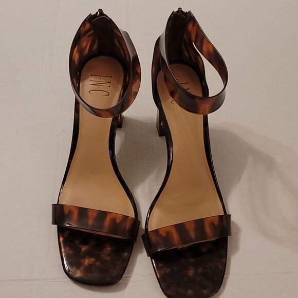 NEW INC TRANSLUCENT STRAPS ANKLE STRAP MAKENNA SQUARE TOE BLOCK HEEL SANDAL - Picture 2 of 16